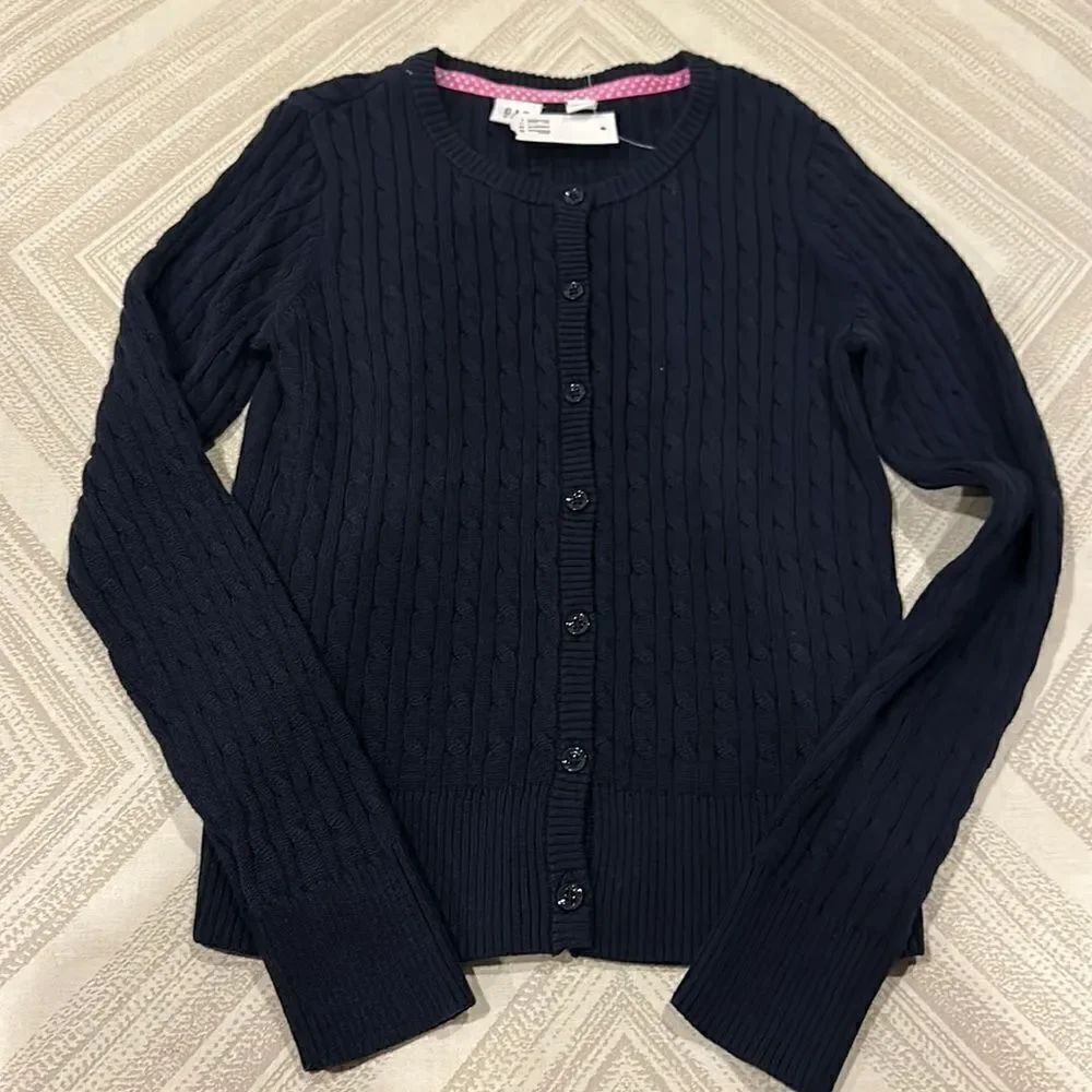 Gap Kids Navy Blue Cable Knit Cardigan Sweater